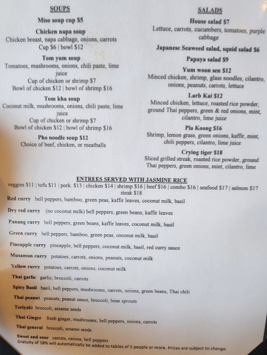 Sake Bomb Thai And Sushi Bar Menu-8